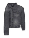 Balenciaga Asymmetric Denim Jacket Grey - BALENCIAGA - BALAAN 9