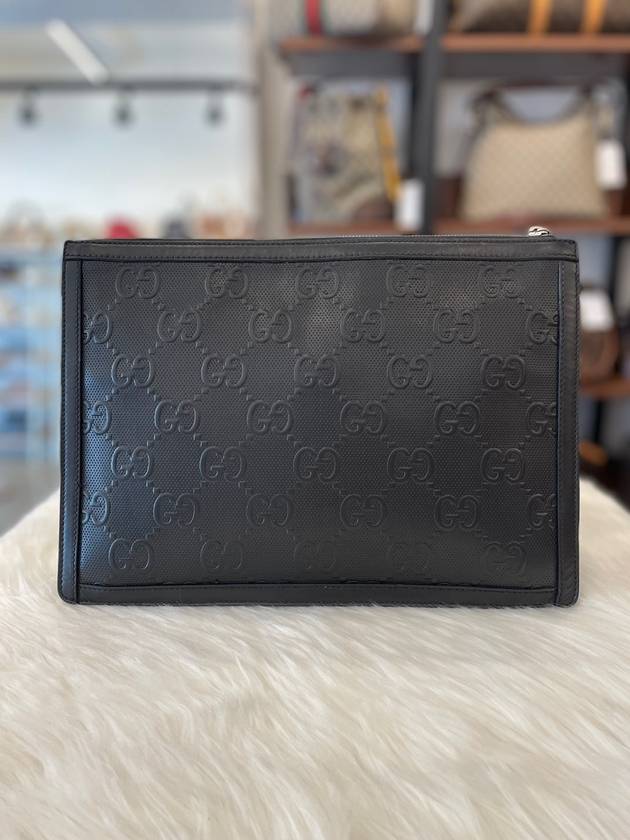 Women s GG Embossed Leather Pouch Black 646449 Condition B - GUCCI - BALAAN 3