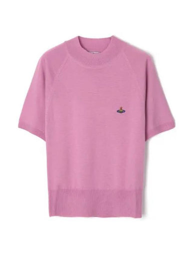 Embroidery ORB Logo Wool Knit Top Pink - VIVIENNE WESTWOOD - BALAAN 1