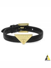 Saffiano Triangle Logo Bracelet Black - PRADA - BALAAN 2