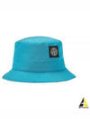 Logo Patch Nylon Metal Bucket Hat Blue - STONE ISLAND - BALAAN 2