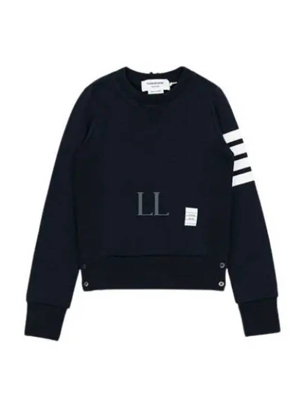 Engineered 4 Bar Stripe Loopback Jersey Knit Crewneck Sweatshirt Navy - THOM BROWNE - BALAAN 2