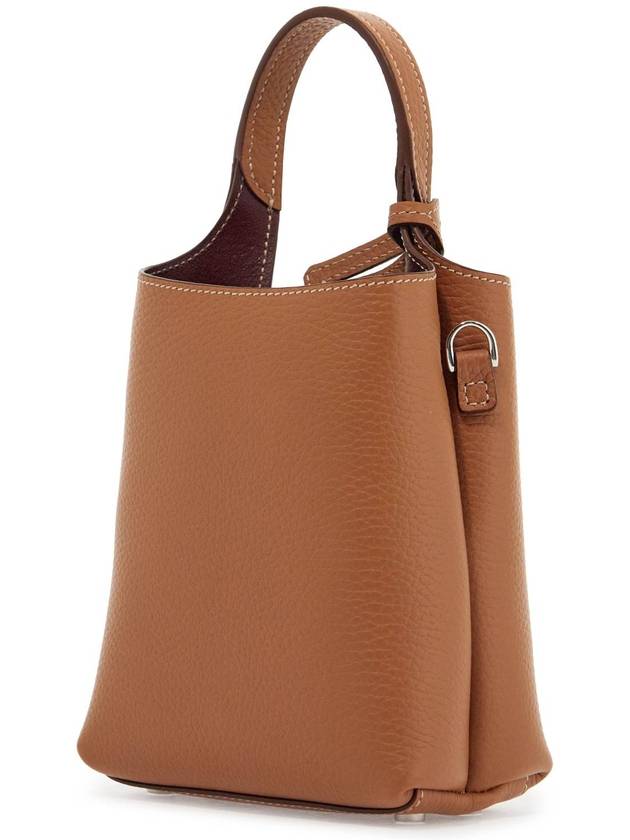 Micro Leather Mini Tote Bag Brown - TOD'S - BALAAN 3