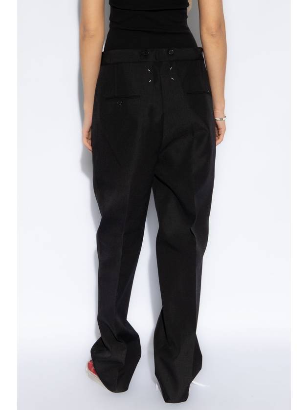 Signature Stitch Logo High Waist Wide Pants Black - MAISON MARGIELA - BALAAN 5