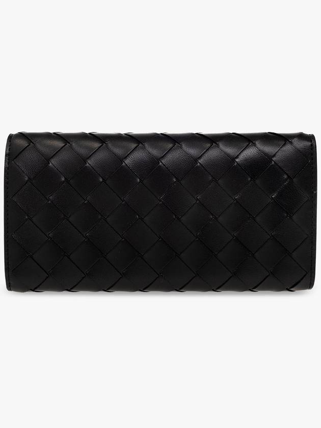 Intrecciato Large Flap Long Wallet Black - BOTTEGA VENETA - BALAAN 4