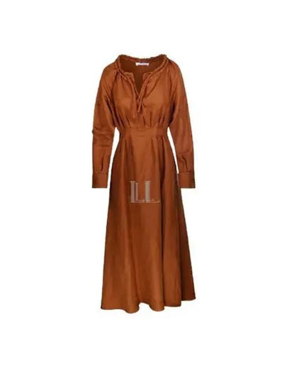 Drina Long Dress Brown - MAX MARA - BALAAN 2