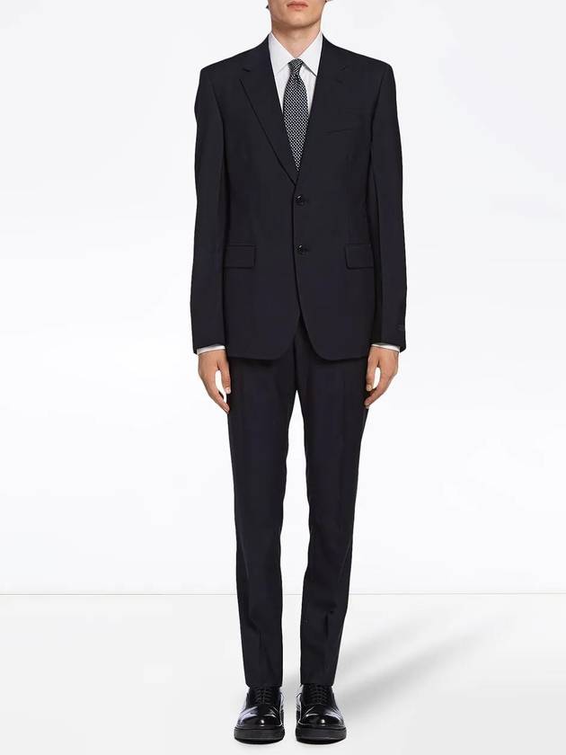 Wool Mohair Single Breasted Suit Navy - PRADA - BALAAN 3