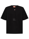 Embroidered D Patch Short Sleeve T-Shirt Black - DIESEL - BALAAN 2