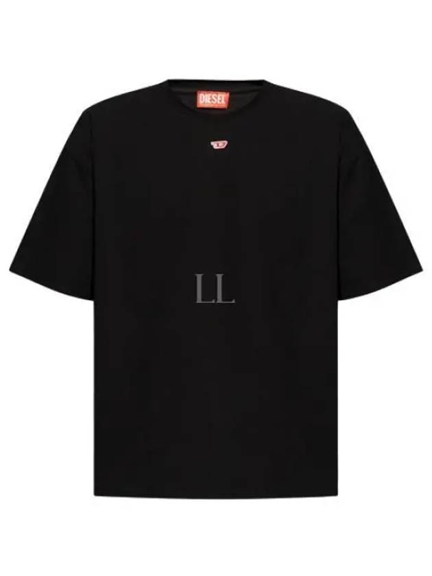 Embroidered D Patch Short Sleeve T-Shirt Black - DIESEL - BALAAN 2