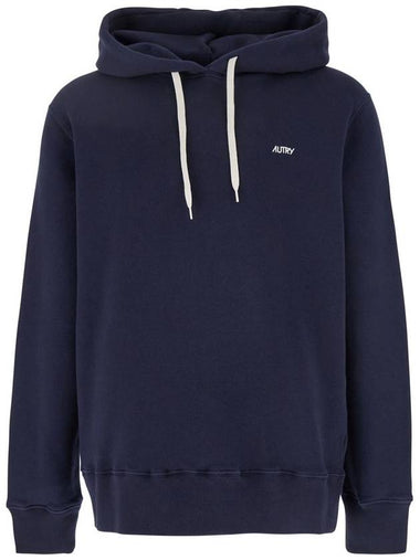 Blue Hoodie With Embroidered Logo On The Front In Cotton Man - AUTRY - BALAAN 1