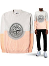 Compass Big Logo Two-tone Crew Neck Knit Top - STONE ISLAND - BALAAN 1