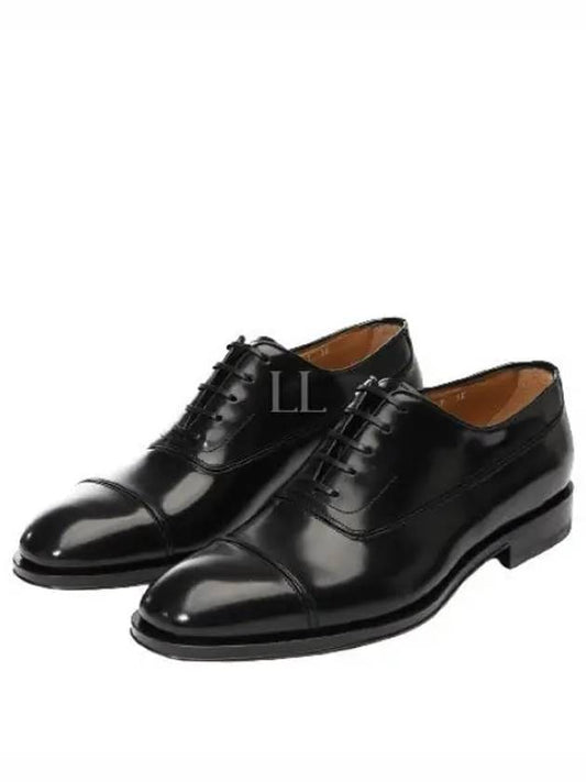 Men's Toe Cap Leather Oxford Black - SALVATORE FERRAGAMO - BALAAN 2