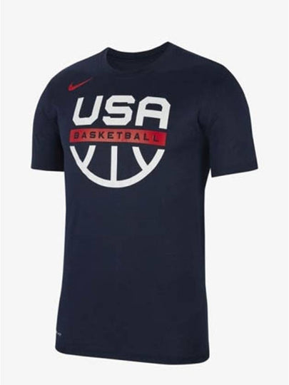 USA Dry Fit Basketball Short Sleeve T-Shirt Navy - NIKE - BALAAN 2