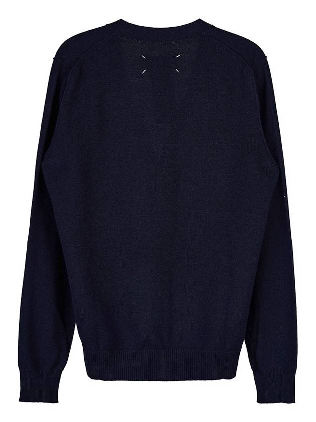 Cashmere Back Stitch Cardigan Navy - MAISON MARGIELA - BALAAN 3