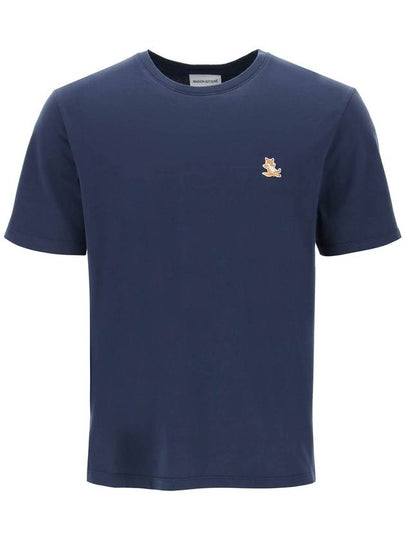 Chillax Fox Patch Regular Short Sleeve T-Shirt Navy - MAISON KITSUNE - BALAAN 2