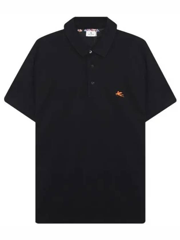 Pegaso logo embroidered short sleeve polo t shirt men s collar - ETRO - BALAAN 1