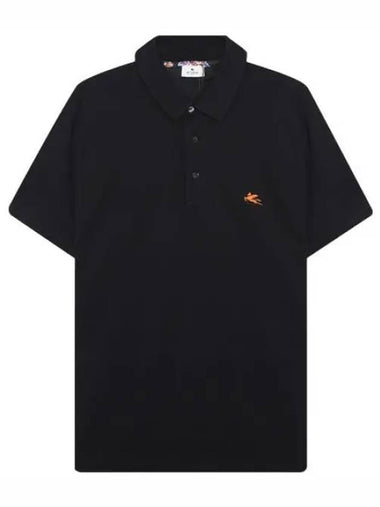 Pegaso logo embroidered short sleeve polo t shirt - ETRO - BALAAN 1