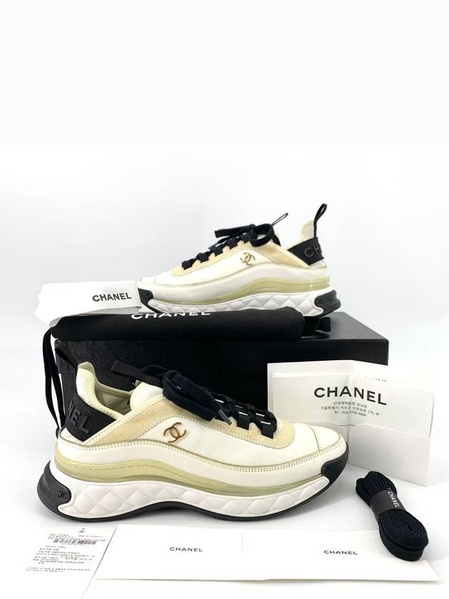 Mixed fiber sneakers white gold 37 5 - CHANEL - BALAAN 1