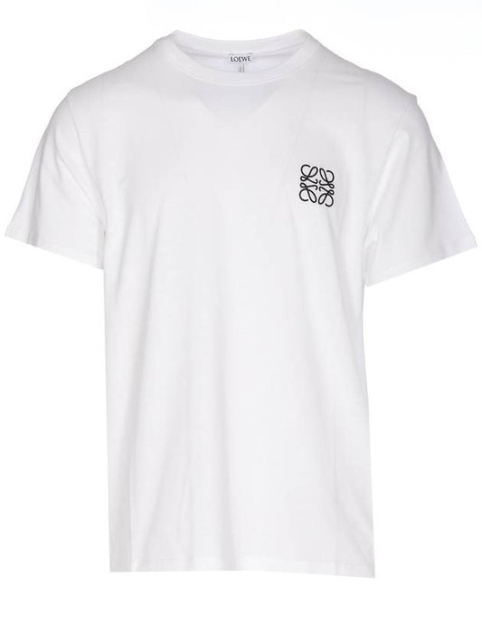 Anagram Crew Neck Cotton Short Sleeve T Shirt White - LOEWE - BALAAN 1