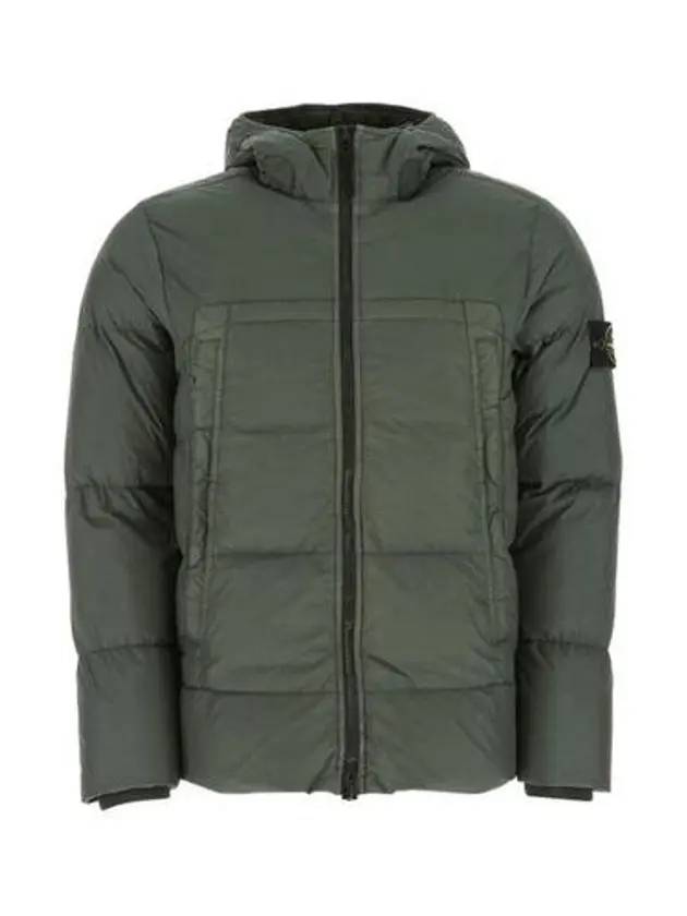 Men's Crinkle Reps Hooded Down Padding Dark Green - STONE ISLAND - BALAAN 1