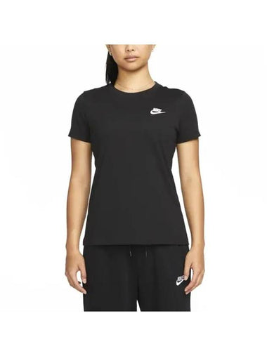 Women's Club Short Sleeve T-Shirt Black - NIKE - BALAAN 1