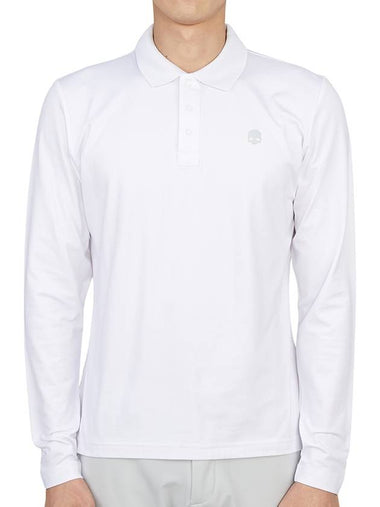 Golf wear polo brushed long sleeve t-shirt G00563 001 - HYDROGEN - BALAAN 1