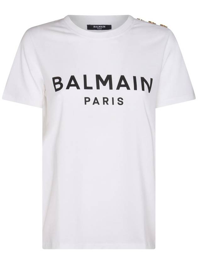 Logo Crew Neck Short Sleeve T-Shirt White - BALMAIN - BALAAN 2