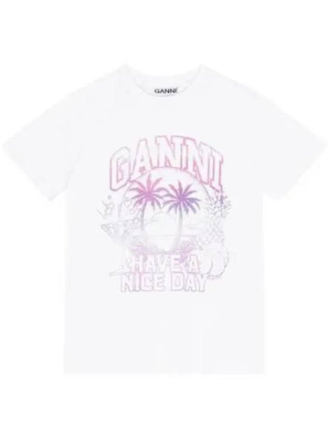 24FW T3918 Cocktail relaxed logo short sleeve t-shirt 1014046 - GANNI - BALAAN 1