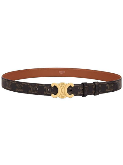 Monogram Triomphe Buckle Medium Leather Belt Tan - CELINE - BALAAN 2