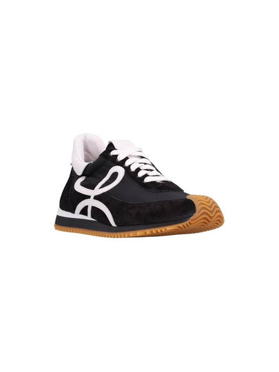 Flow Runner Nylon Suede Low Top Sneakers Black - LOEWE - BALAAN 2