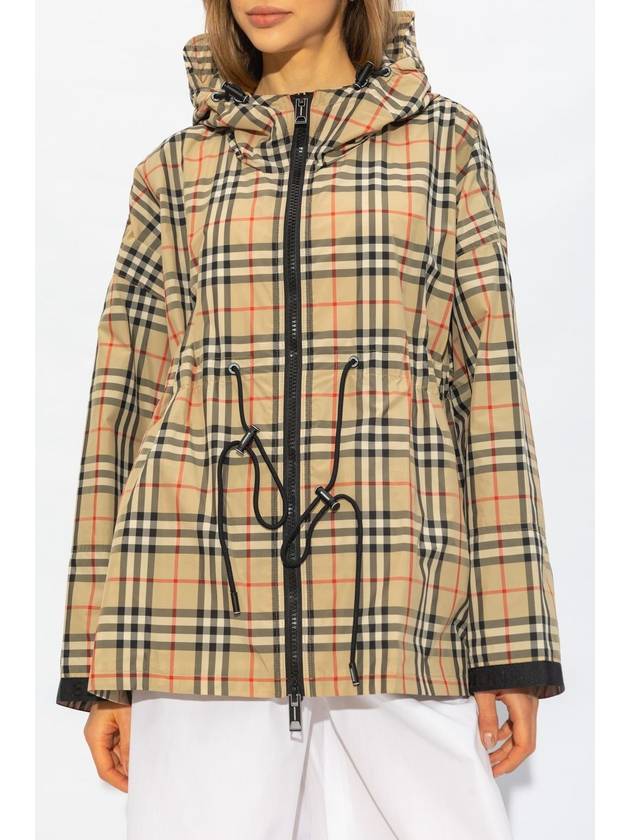 Women's Back-tone Check Zip-up Hooded Jacket Beige - BURBERRY - BALAAN 4