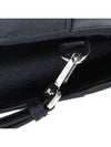 Saffiano Metal Triangle Logo Clutch Bag Black - PRADA - BALAAN.