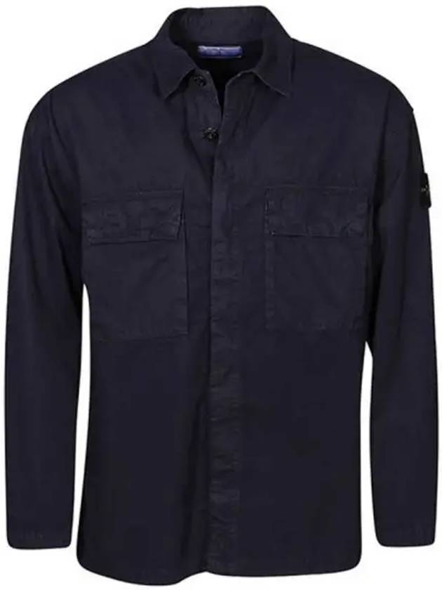 Old Treatment Over Long Sleeve Shirt Navy - STONE ISLAND - BALAAN 2