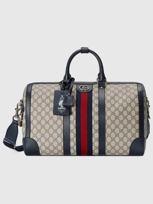 Savoy Medium Duffel Bag Beige Blue GG Supreme 7246429C2SN4076 - GUCCI - BALAAN 1