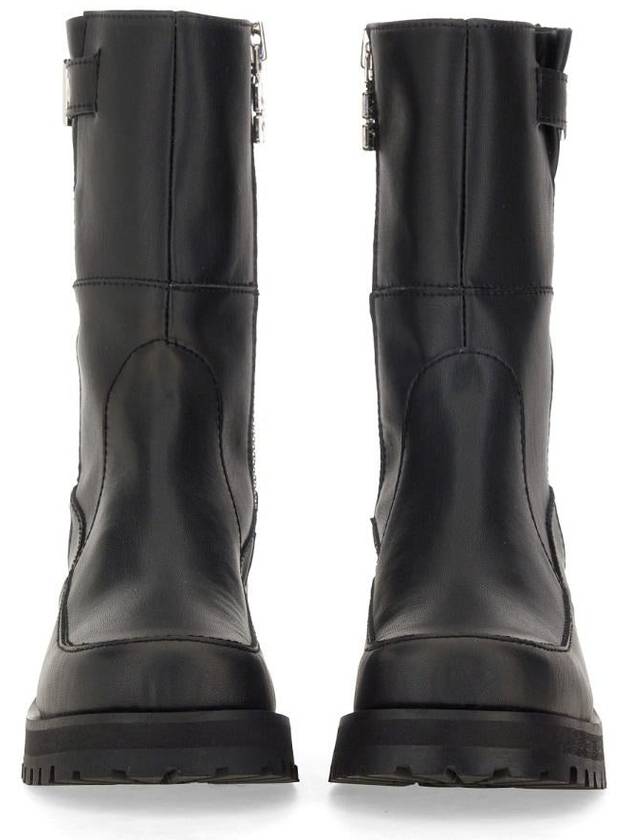 Buckle Leather Walker Boots Black - GANNI - BALAAN 5