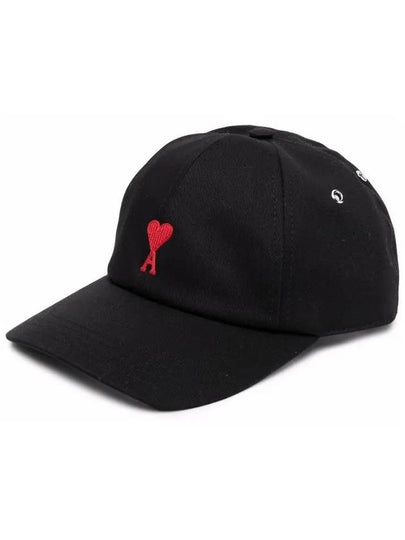 Heart Logo Embroidery Ball Cap Black - AMI - BALAAN 2