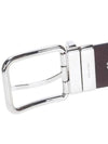 Metal Buckle Reversible Saffiano Leather Belt Black - PRADA - BALAAN 6