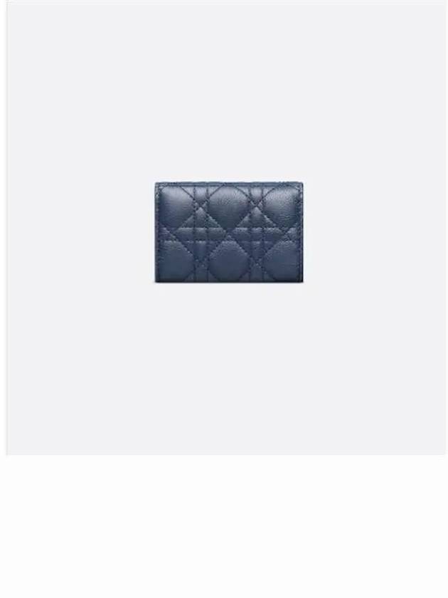 Caro XS Supple Cannage Calfskin Card Wallet Deep Ocean Blue - DIOR - BALAAN 5