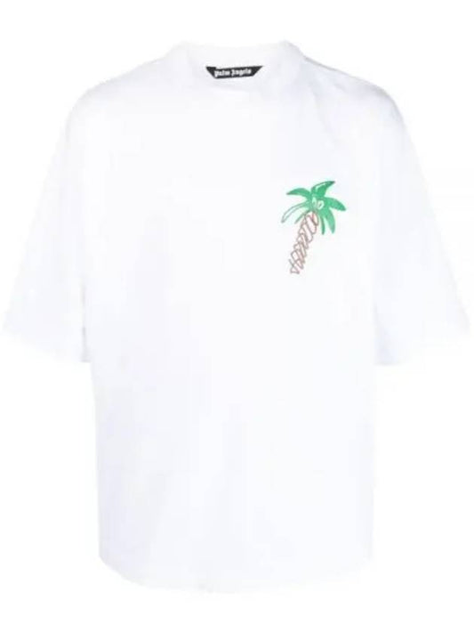 Men's Sketch Over Short Sleeve T-Shirt White - PALM ANGELS - BALAAN 2