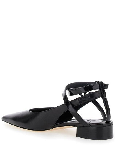 'Jemima' Black Flat Shoes With Logo Detail In Smooth Leather Woman - JIMMY CHOO - BALAAN 2