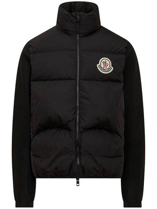 Logo Patch Padding Cardigan Black - MONCLER - BALAAN 2