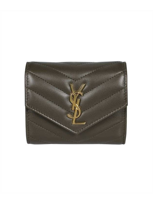 Monogram Multi-Fold Half Wallet Green - SAINT LAURENT - BALAAN 1