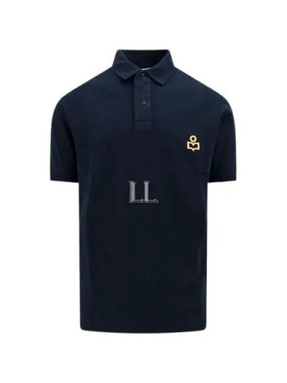 Afko Logo Cotton Polo Shirt Black - ISABEL MARANT - BALAAN 2