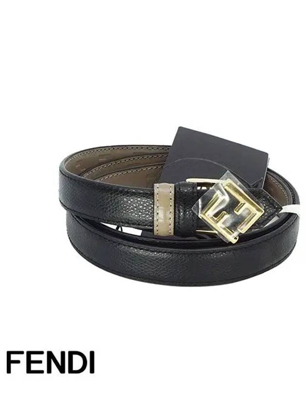 Diamond Reversible Leather Belt Black Beige - FENDI - BALAAN 3