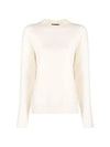 Wool Long Sleeve Knit Top White - JIL SANDER - BALAAN 2