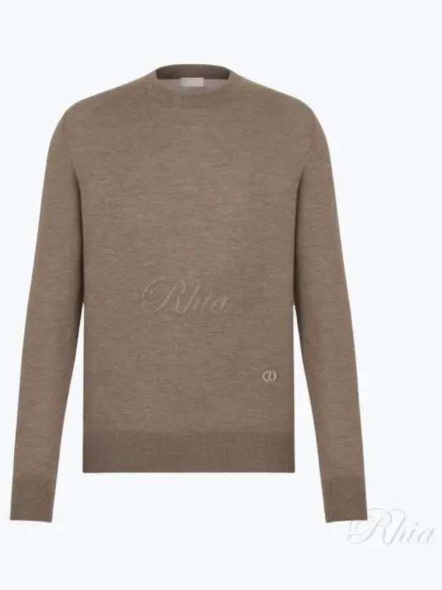 CD Icon Signature Cashmere Jersey Knit Top Brown - DIOR - BALAAN 2