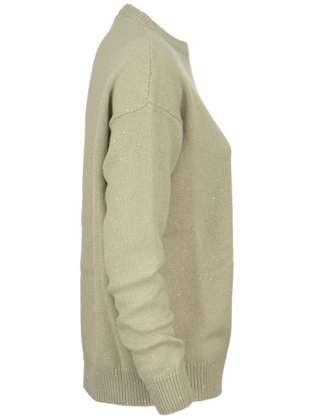 crew neck cashmere knit top beige - BRUNELLO CUCINELLI - BALAAN 4