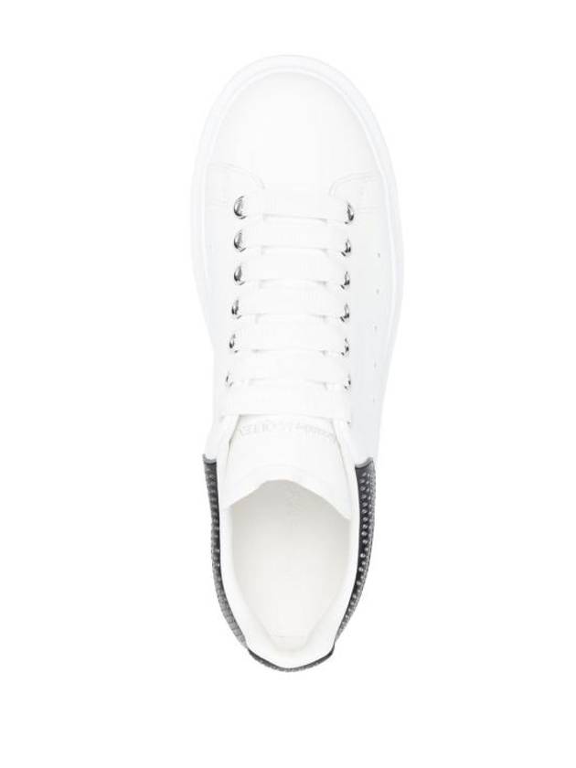 Black Tab Leather Low Top Sneakers White - ALEXANDER MCQUEEN - BALAAN 4