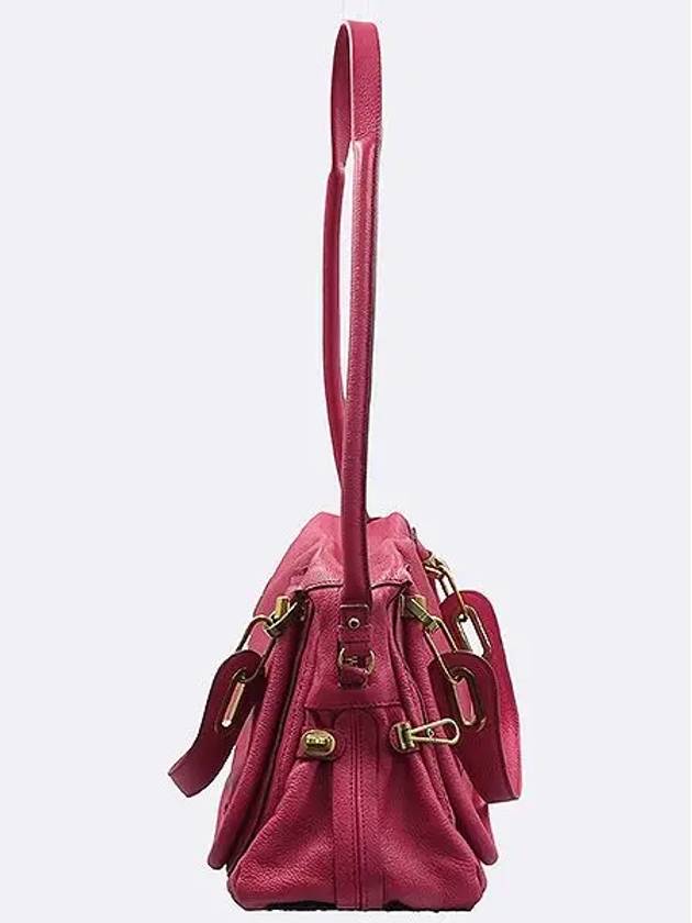 8HS891 Hot Pink Leather Paraty M Tote Bag Shoulder Strap - CHLOE - BALAAN 3