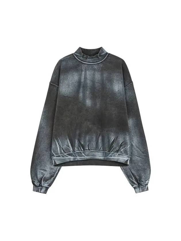 Women s Metallic Mock Neck Loose Fit Sweatshirt Black - DIESEL - BALAAN 1